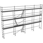 Echafaudage alu de fa�ade 100m� - structure + planchers + plinthes + lisses - charges 150kg - echaf - ...