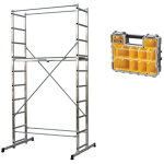 Echafaudage domestique: hauteur de travail max 3. 78m + organisateur 10 compartiments stanley - 203702 ...