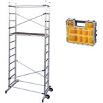 Echafaudage domestique : hauteur de travail max 4. 36m + organisateur 10 compartiments stanley - pn / ...