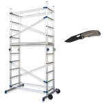 Echafaudage domestique pliable : hauteur de travail maximale de 3. 78m + couteau de poche stanley - facpn ...