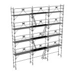 Matis�re - echafaudage fixe de fa�ade 100m� - structure et planchers + garde - corps - duo100gcm - sp ...