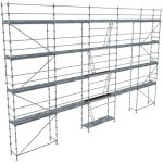 Echafaudage fixe de fa�ade 160m� - plancher acier - structure acier - garde - corps lisses - r200gcl ...