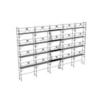 Matis�re - echafaudage fixe de fa�ade 160m� - structure et planchers + garde - corps - duo160gc - sp