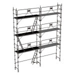 Matis�re - echafaudage fixe de fa�ade 56m� - structure et planchers + garde - corps - duo56gc - sp