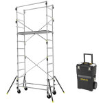 Echafaudage roulant alu - sp�cial passage etroit - hauteur de travail max 4. 7m + servante d'atelier ...