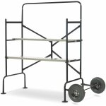 Echafaudage roulant et pliant sur deux niveaux - mobile. 2 roues. l140x l78 x h135cm ouvert. poids support ...
