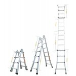 �chelle articul�e et t�lescopique pliante en aluminium 4x3 marches 2, 81m - secury - t