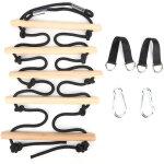 �chelle de corde d'escalade 5 �chelons en bois pour enfants - jeu de plein air, int�rieur / ext�rieur, ...