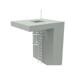 Matis�re - echelle � crinoline de 3. 00m avec crosse pour sortie sous plafond ou skydome - cs / sd - ...