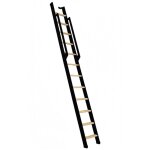Echelle direct - echelle de meunier rabattable noire 10 marches - hauteur sol � sol 2. 43m - largeur ...