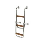 Echelle inox bois 3 marches orangemarine