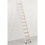 Echelle direct - echelle de meunier rabattable blanche 10 marches - hauteur sol � sol 2. 43m - largeur ...