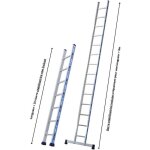 Tubesca - comabi - �chelle simple aluminium montants renforc�s platinium - l 2, 13m x l 0, 36m