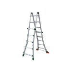 Echelle t�lescopique de 2. 88 m de long - 4 x 3 barreaux - b�quille de rallonge - bk / 1 / br