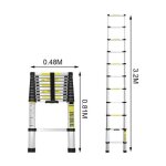 Echelle telescopique 3, 2m portable aluminium 11 echelons capacite de 150 kg multifonction echelle Echelle telescopique 3, 2m portable aluminium 11 echelons capacite de 150 kg multifonction echelle