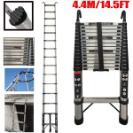 �chelle t�lescopique 4, 4m avec 2 �chelles pliantes antid�rapantes, capacit� de charge 150 kg