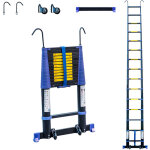 Echelle telescopique 4, 4m telescova14 + , aluminium, pliable, extensible, multi - fonction, hauteur ...