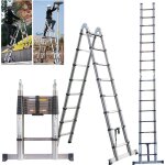 �chelle t�lescopique extensible en acier inoxydable 2, 5 + 2, 5 m - cadre en a - syst�me de fermeture ...