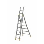 Echelle transformable 3 plans 3x8 barreaux - longueur max. 5. 30m - sol plat ou escalier - 510308 Echelle transformable 3 plans 3x8 barreaux - longueur max. 5. 30m - sol plat ou escalier - 510308