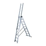 Hailo - echelle transformable 3 plans 3x9 chelons 5, 9m / 6, 7m en aluminium hobby