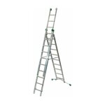 Matis�re - echelle transformable 3 plans 9 + 10 + 10 barreaux - longueur max. 7. 20m - sol plat ou irr�gulier ...