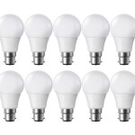 Eclairage design - lot de 10 ampoules led b22 806 lumens eq 60w blanc chaud
