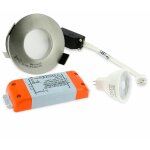 Eclairage design - spot led salle de bain complet ip65 acier brossé 82mm + ampoule mr16 température de ... Eclairage design - spot led salle de bain complet ip65 acier brossé 82mm + ampoule mr16 température de ...