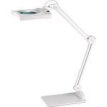 Éclairage à loupe à led lunette 190, 5 mm (7, 5 po. ) avec cache, tête rectangulaire blanc avec pied Éclairage à loupe à led lunette 190, 5 mm (7, 5 po. ) avec cache, tête rectangulaire blanc avec pied