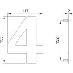 Edi - numéro de maison chiffre 4 va ma 150mm l. 117mm - 2504 / 0000 / 00 Edi - numéro de maison chiffre 4 va ma 150mm l. 117mm - 2504 / 0000 / 00