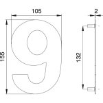 Edi - numéro de maison chiffre 6 / 9 va ma 150mm l. 105mm - 2506 / 0000 / 00 Edi - numéro de maison chiffre 6 / 9 va ma 150mm l. 105mm - 2506 / 0000 / 00