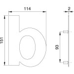 Edi - numro de maison lettre b va ma 150mm l. 114mm - 2511 / 0000 / 00
