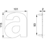 Edi - numéro de maison lettre a va ma 114mm l. 101mm - 2510 / 0000 / 00 Edi - numéro de maison lettre a va ma 114mm l. 101mm - 2510 / 0000 / 00