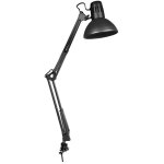 Lampe (architecte) modle melbourne avec pince de fixation couleur noir e27 60w edm