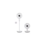 Edm - ventilateur sur pied haripal (moteur dc 25 w) � 35 cm avec 3 hauteurs r�glables, blanc