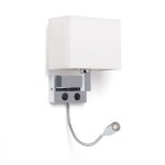 Efectoled - applique murale m�tal avec flex led de lecture waldorf argent