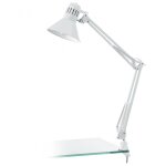 Lampe de bureau firmo avec pince eglo blanche.