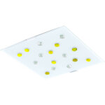 Plafonnier chambre d'amis verre pierres jaune blanc clair clairage de couloir lampe satin eglo 87311o ...