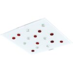 Plafonnier led de haute qualité pierres de verre rouge blanc clair lampe d'éclairage satiné eglo 93418 ... Plafonnier led de haute qualité pierres de verre rouge blanc clair lampe d'éclairage satiné eglo 93418 ...