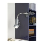 Eglo - lampe de bureau avec bras articul� et clip, couleur argent, marque fabio .