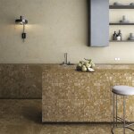 Eiffel art construction - carrelage sol / mur effet terrazzo marron 80x80 cm brown wash (vendu par boite ...
