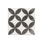 Eiffel art construction - carrelage sol / mur effet ciment motif rosace 20x20 cm kerala negro nassau ...