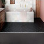 Eiffel art construction - carrelage sol / mur pose baton rompu chevron uninoir anthracite mate stromboli ...