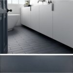 Eiffel art construction - carrelage sol / mur pose baton rompu chevron uni bleu ptrole mate stromboli ...