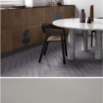Eiffel art construction - carrelage sol / mur pose baton rompu chevron uni gris mate stromboli simply ...