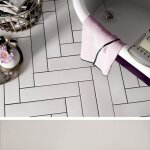Eiffel art construction - carrelage sol / mur pose baton rompu chevron uni blanc mate 9, 2x36, 8 cm stromboli ...