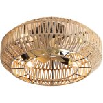 Eifson ? ventilateur de plafond 56 cm avec 7 pales en bois ? moteur cc r�versible � t�l�commande ? 4 ...