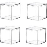 Einemgeld - 4 bo�tes de rangement carr�es en plastique � haute transparence pour articles de beaut�, ...