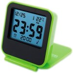 Einemgeld - petit rveil de voyage numrique, horloge de temprature de calendrier pliante portable