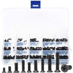 Einemgeld - vis  tte fraise, 450pcs vis cylindriques  tte plate assortiment m2 / m2. 5 / m3 mini ...