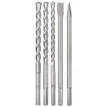 Kwb - einhell jeu de 5 forets et burins pour marteaux perforateurs � mandrin sds - max (forets � 18 � ...